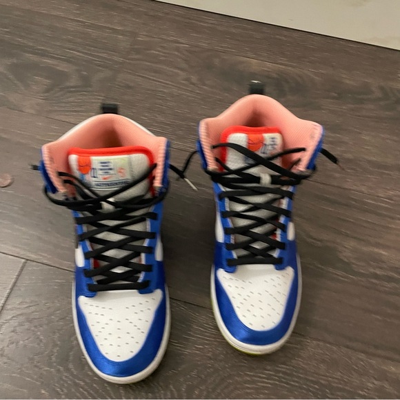 W White Dunk High White/Black-Racer Blue - Picture 4 of 7